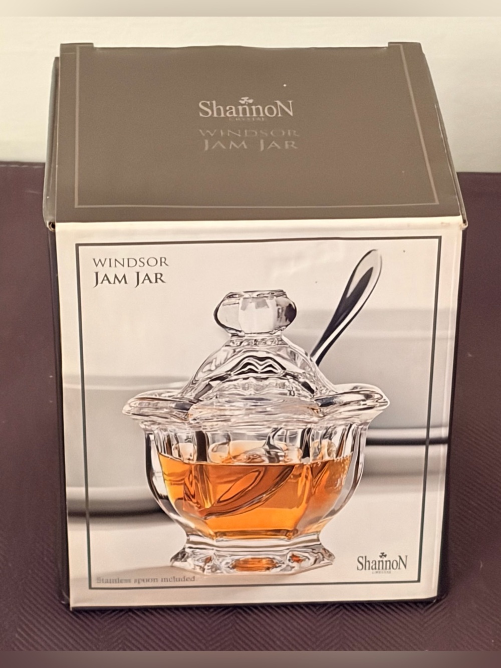 Windsor Jam Jar, 3 oz. by Godinger 4.5 inches (H) × 4 (W), Clear NEW IN BOX - Picture 4 of 15
